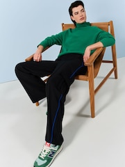 Black Side Stripe Wide Leg Trousers - Image 1 of 7