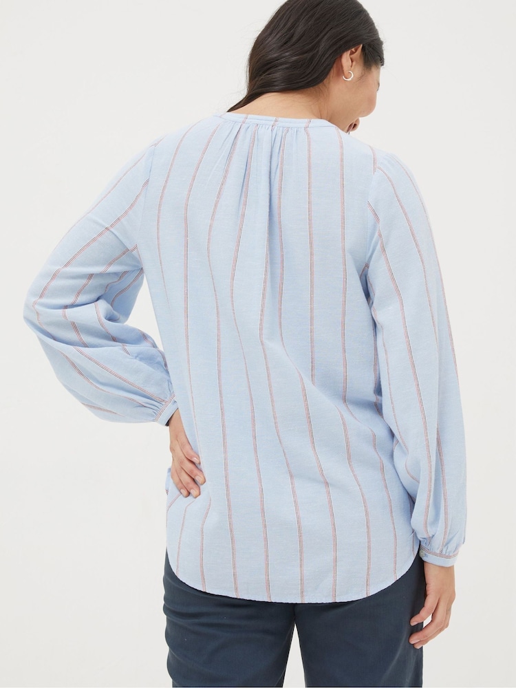 FatFace Mallie Blue Stripe Shirt - Image 2 of 5
