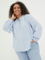FatFace Mallie Blue Stripe Shirt - Image 4 of 5