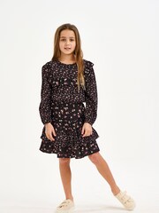 Nicole Miller Mixed Floral Black Blouse - Image 1 of 3