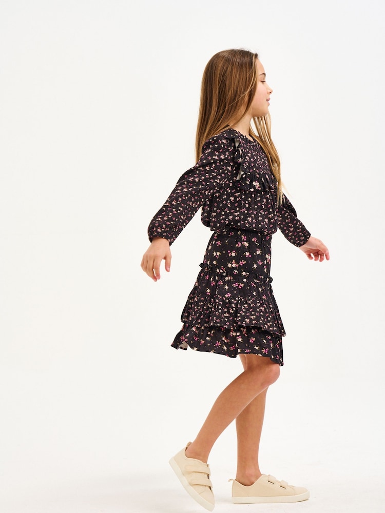 Nicole Miller Mixed Floral Black Blouse - Image 3 of 3 Nicole Miller Mixed Floral Black Blouse - Image 3 of 3