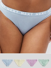 Pastel Tone High Leg Logo Knickers 4 Pack - Image 1 of 10