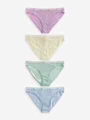 Pastel Tone High Leg Logo Knickers 4 Pack - Image 5 of 10