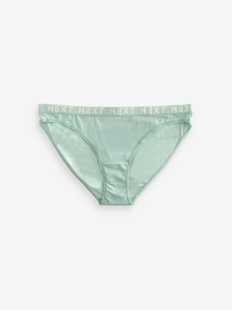 Pastel Tone High Leg Logo Knickers 4 Pack - Image 7 of 10