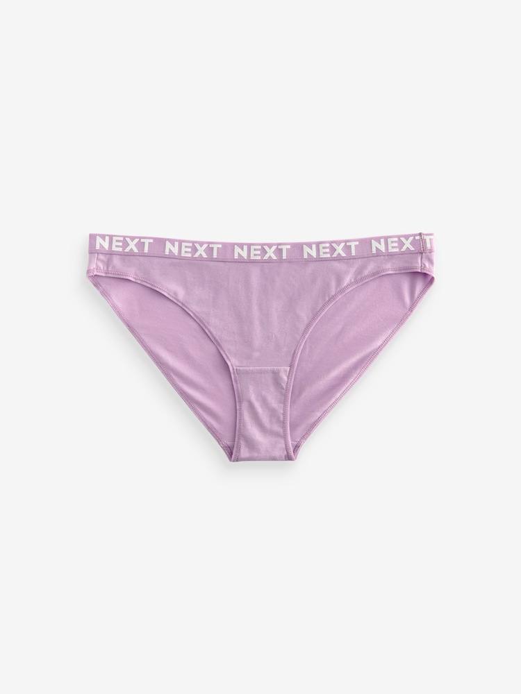 Pastel Tone High Leg Logo Knickers 4 Pack - Image 8 of 10