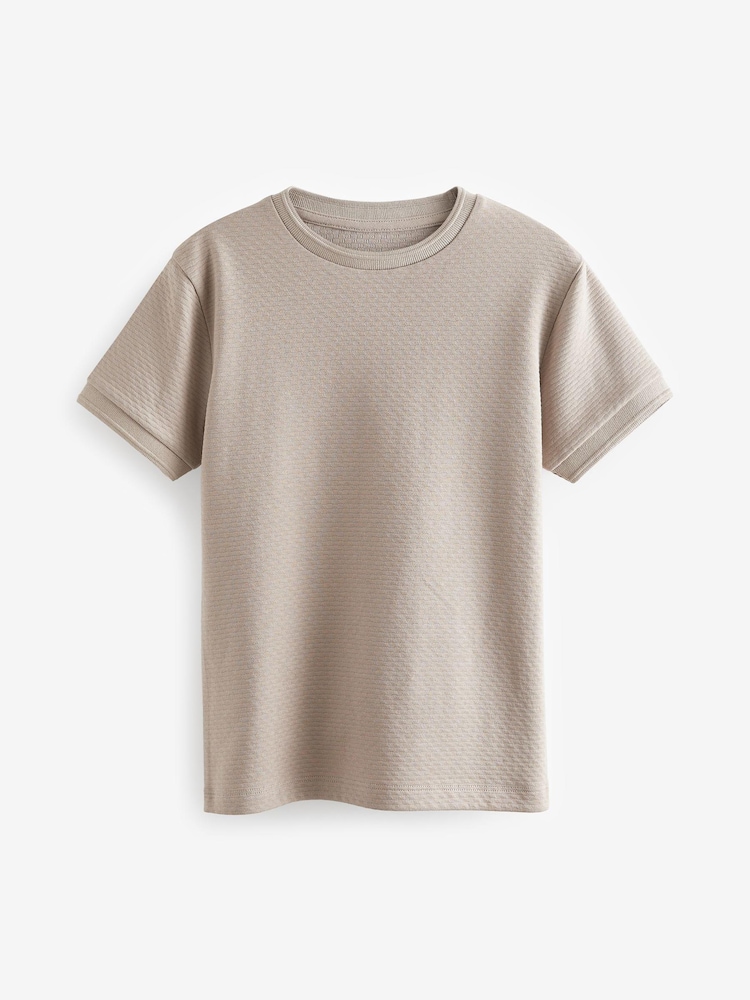 Natural Short Sleeve Textured T-Shirt (3-16yrs) - Image 1 of 3