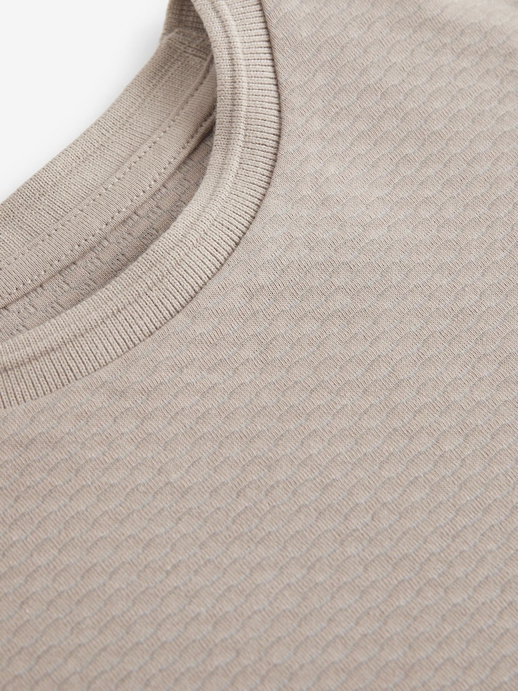Natural Short Sleeve Textured T-Shirt (3-16yrs) - Image 3 of 3
