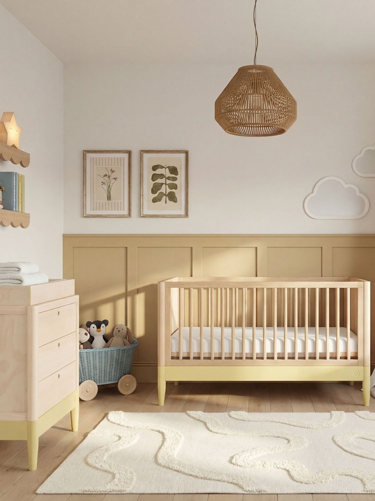 Gaia Baby Primrose Yellow Natural Ash Eos Cot & Dresser 2 Piece Nursery Furniture Set - Image 1 of 6 Gaia Baby Primrose Yellow Natural Ash Eos Cot & Dresser 2 Piece Nursery Furniture Set - Image 1 of 6