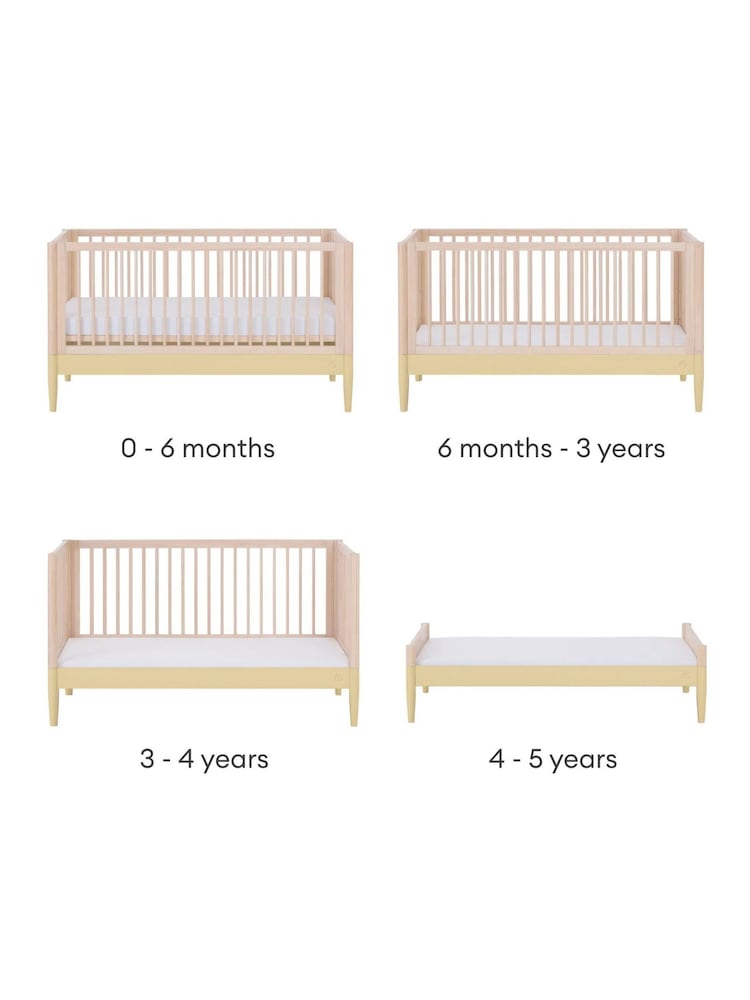 Gaia Baby Primrose Yellow Natural Ash Eos Cot & Dresser 2 Piece Nursery Furniture Set - Image 6 of 6 Gaia Baby Primrose Yellow Natural Ash Eos Cot & Dresser 2 Piece Nursery Furniture Set - Image 6 of 6