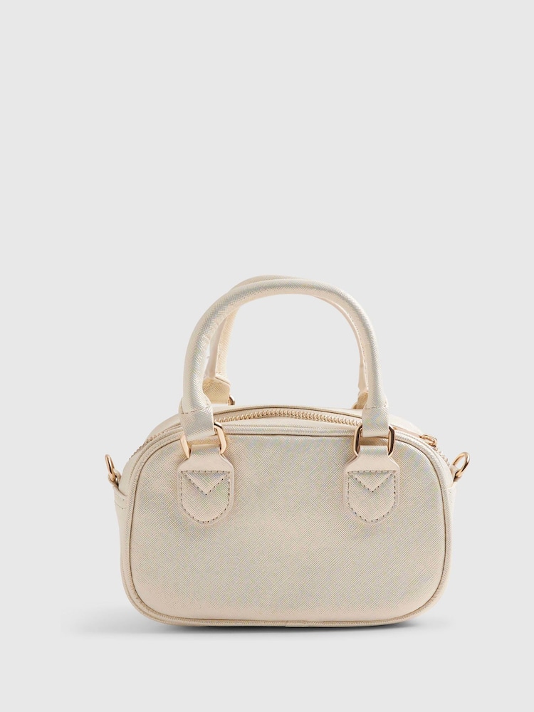 River Island Gold Raffia Multi Charm Top Handle Bag - Image 2 of 5 River Island Gold Raffia Multi Charm Top Handle Bag - Image 2 of 5