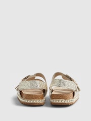 River Island Gold Weave Buckle Footbed Sandals - Image 2 of 5