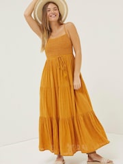 FatFace Yellow Jo Midi Sun Dress - Image 1 of 5