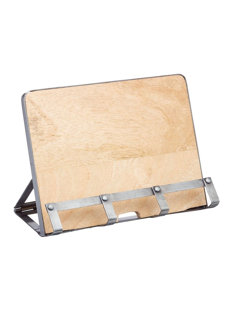 Industrial Kitchen Grey Mango Wood Cookbook Stand - Image 3 of 3