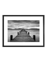 Brookpace Lascelles Black Morning Pier Wall Art In Matt Black Frame - Image 1 of 1