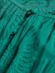 Ted Baker Green Floryah Embroidered Midi Dress With Tiered Skirt - Image 5 of 5