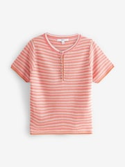 Pink Stripe Short Sleeve Knitted Top - Image 5 of 6