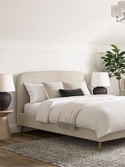 Natural Light Tweedy Plain Matson Upholstered Bed Frame - Image 1 of 8