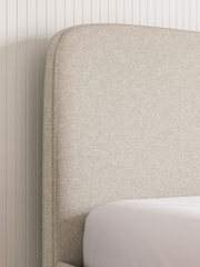 Natural Light Tweedy Plain Matson Upholstered Bed Frame - Image 2 of 8