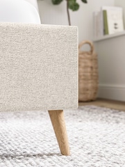 Natural Light Tweedy Plain Matson Upholstered Bed Frame - Image 3 of 8