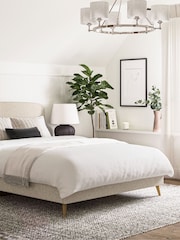 Natural Light Tweedy Plain Matson Upholstered Bed Frame - Image 6 of 8