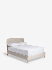 Natural Light Tweedy Plain Matson Upholstered Bed Frame - Image 7 of 8