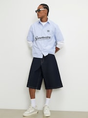 River Island Navy Dark Rinse Denim Jorts - Image 1 of 3