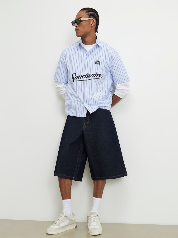 River Island Navy Dark Rinse Denim Jorts - Image 1 of 3