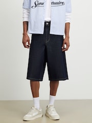 River Island Navy Dark Rinse Denim Jorts - Image 3 of 3