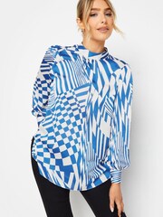 Hellblau - M&co Hochgeschlossene Satinbluse​​​​​​​ - Bild 1 von 4