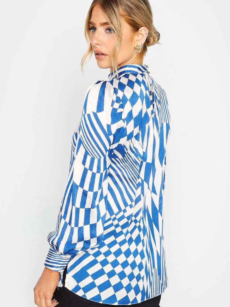 Hellblau - M&co Hochgeschlossene Satinbluse​​​​​​​ - Bild 2 von 4