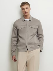 River Island Grey Textured Scuba Overshirt - Image 1 of 4