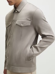 River Island Grey Textured Scuba Overshirt - Image 3 of 4