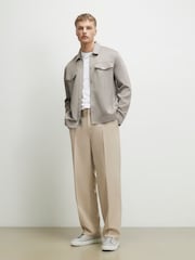 River Island Grey Textured Scuba Overshirt - Image 4 of 4