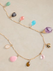 White Stuff Gold Tone Semi-Precious Charm Necklace - Image 2 of 2