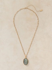 White Stuff Gold Tone Semi-Precious Locket Necklace - Image 1 of 2