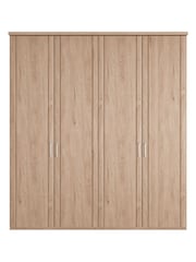 Wiemann Holm Oak Torquay Wood Semi Fitted 4 Door Wardrobe - Image 3 of 4