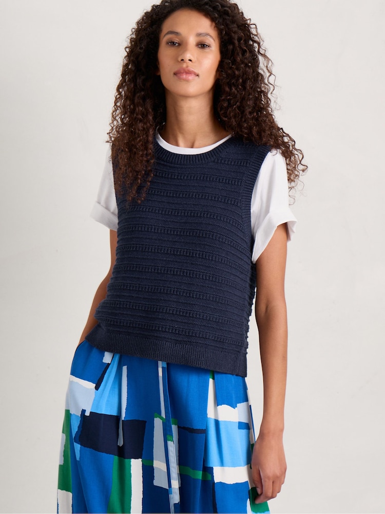 Seasalt Cornwall Blue Tepel Knitted Vest - Image 1 of 7