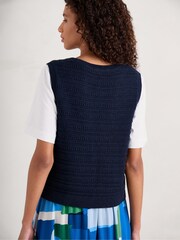 Seasalt Cornwall Blue Tepel Knitted Vest - Image 2 of 7