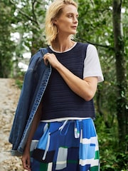 Seasalt Cornwall Blue Tepel Knitted Vest - Image 4 of 7