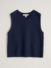 Seasalt Cornwall Blue Tepel Knitted Vest - Image 6 of 7