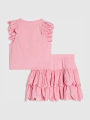 River Island Pink Shell Ruffle Top & Rara Skirt Set - Image 3 of 5