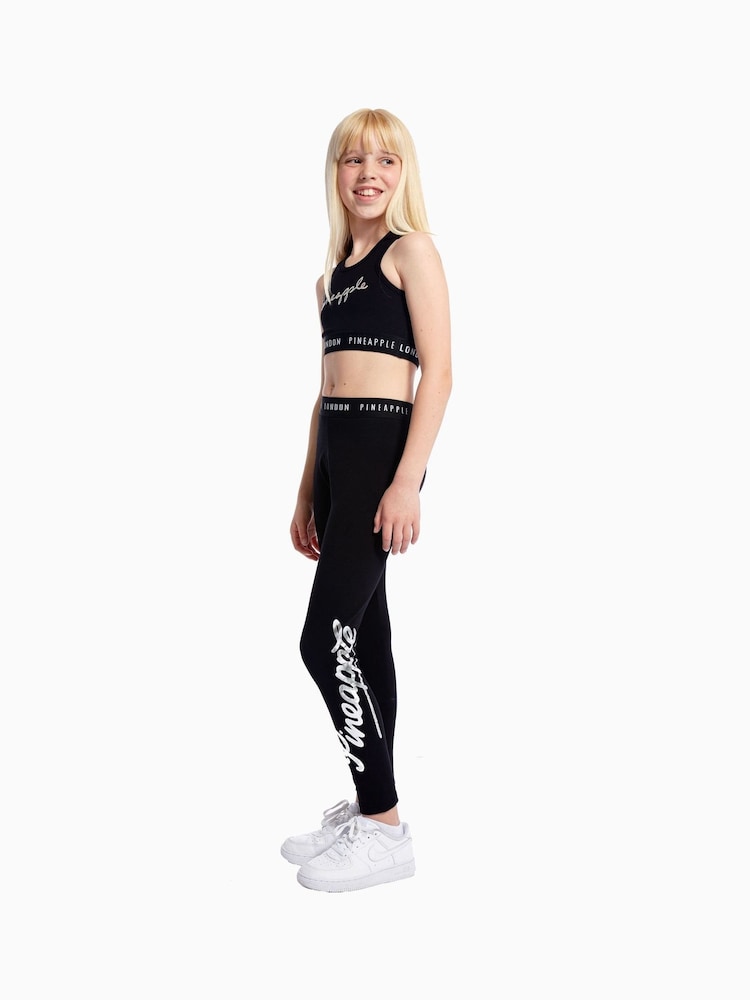 Pineapple Black Script Crop Top - Image 4 of 7