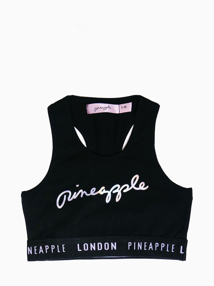 Pineapple Black Script Crop Top - Image 6 of 7