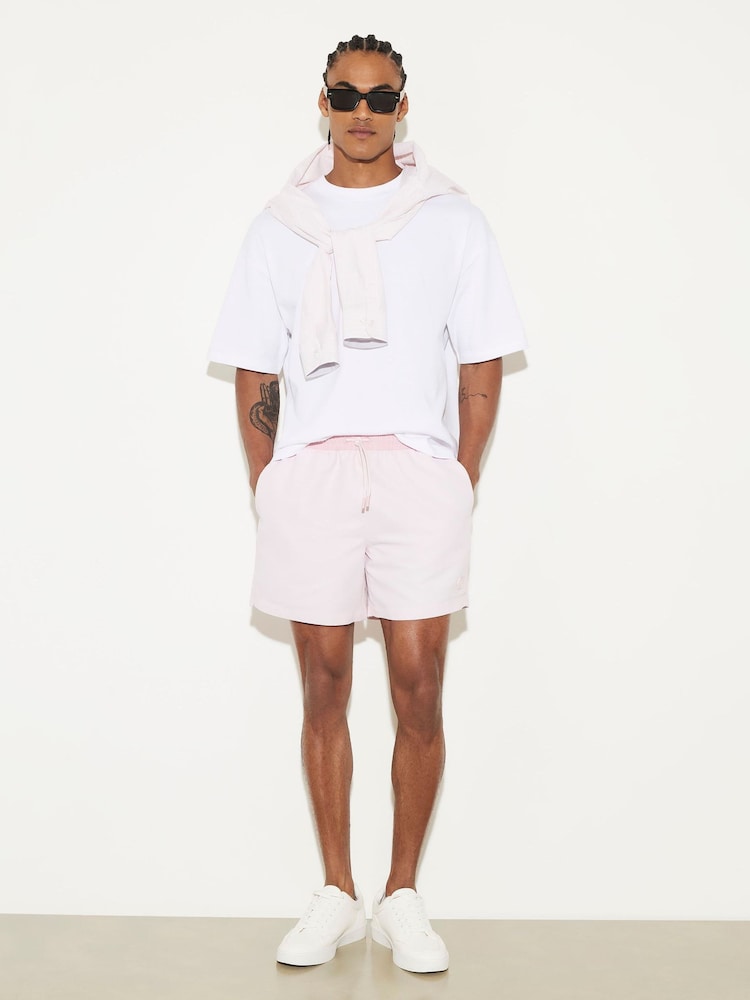 River Island Pink Contrast Waistband Swim Shorts - Image 1 of 4 River Island Pink Contrast Waistband Swim Shorts - Image 1 of 4