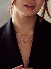 Orelia London Satellite Flat Snake Layered Chain - Image 2 of 2