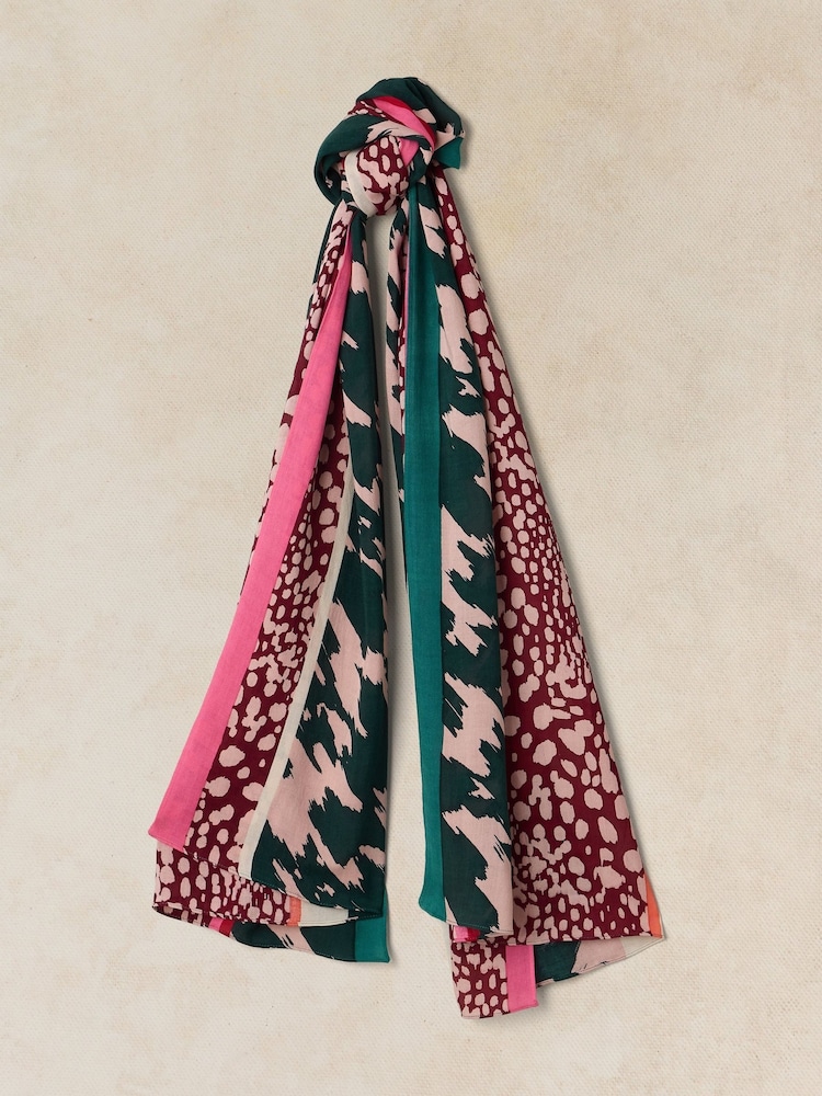 White Stuff Natural Sophie Printed Scarf - Image 1 of 3