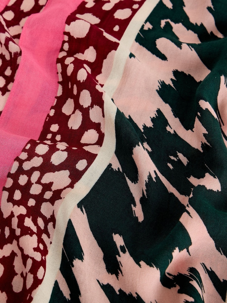 White Stuff Natural Sophie Printed Scarf - Image 3 of 3