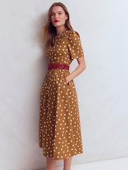 Boden Brown Ivy Cotton Midi Dress - Image 3 of 3