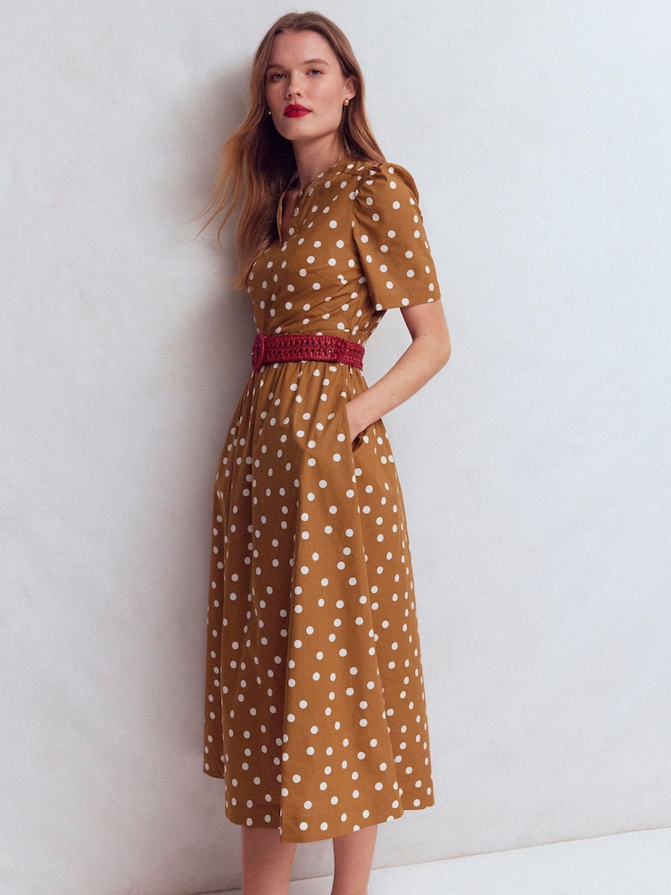 Boden Brown Ivy Cotton Midi Dress - Image 3 of 3