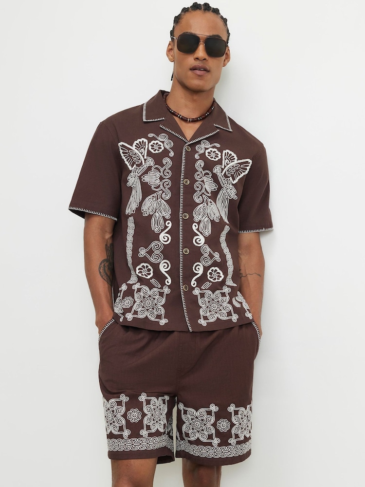River Island Brown Del Maar Pull On Shorts - Image 1 of 4